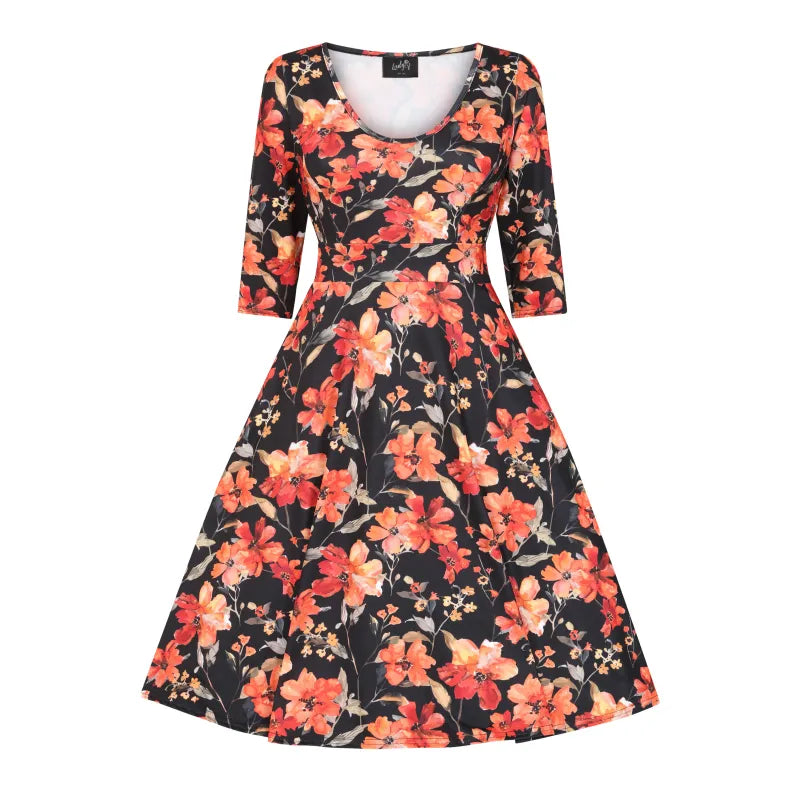 Betty Dress - Orange Floral