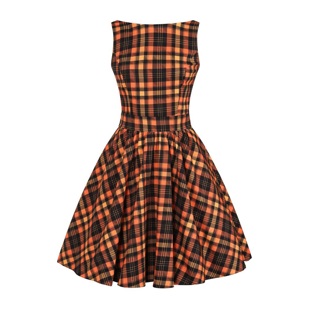 Tea Dress - Halloween Tartan, Lady V London