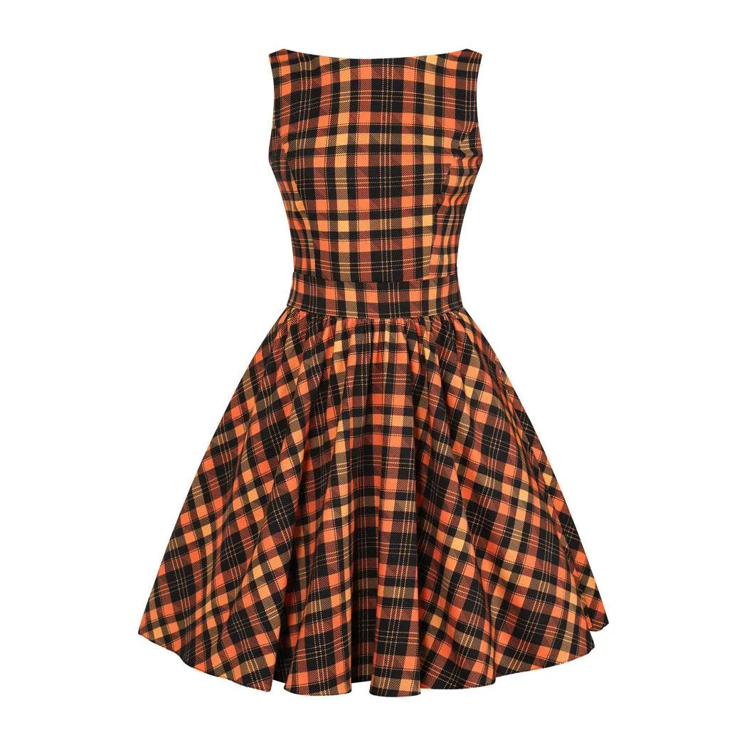 Tea Dress - Halloween Tartan, Lady V London