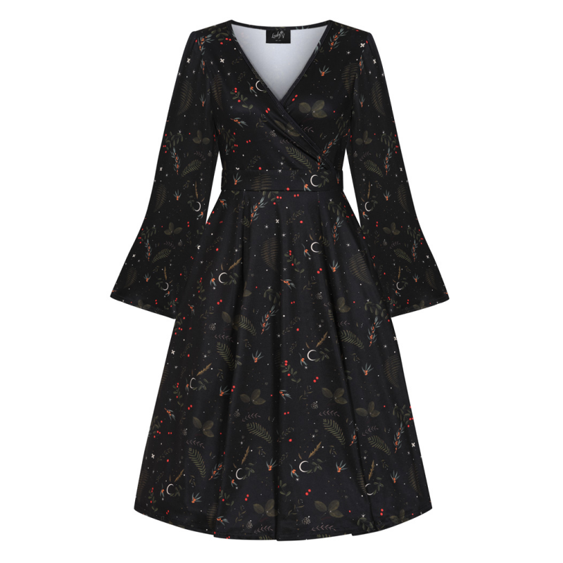 Zelda Dress - Winter Leaves, Lady V London