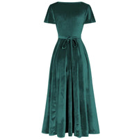 Thumbnail for Lyra Maxi Dress - Emerald Green Velvet