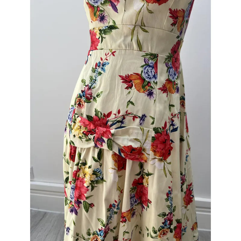 Lady V Dress - Butter Yellow Floral (10), Lady V London