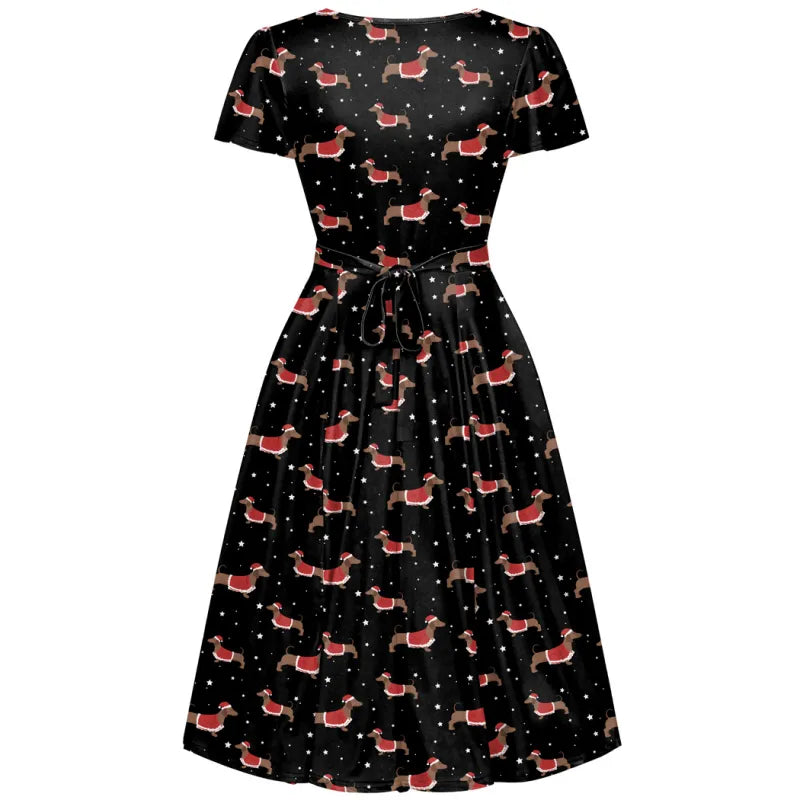 Lyra Dress - Santa Sausage Dogs