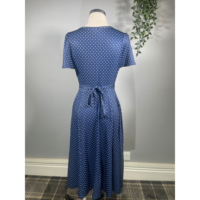 Lyra Dress - Navy Polka (08), Lady V London