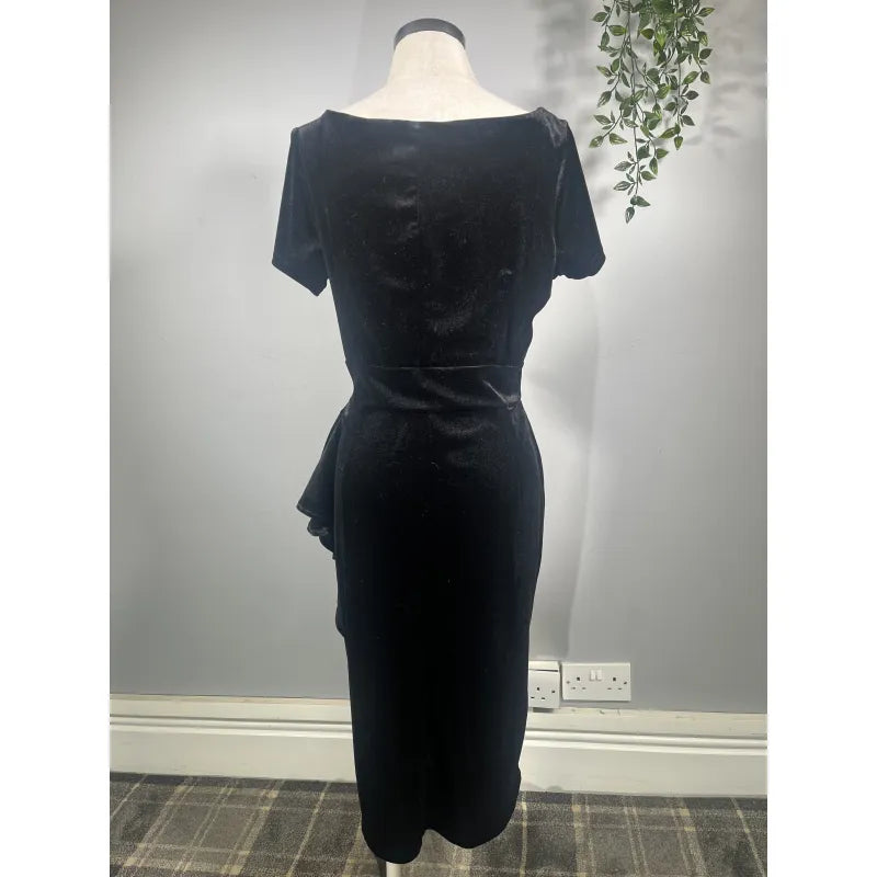 Elsie Dress - Black Velvet (16), Lady V London