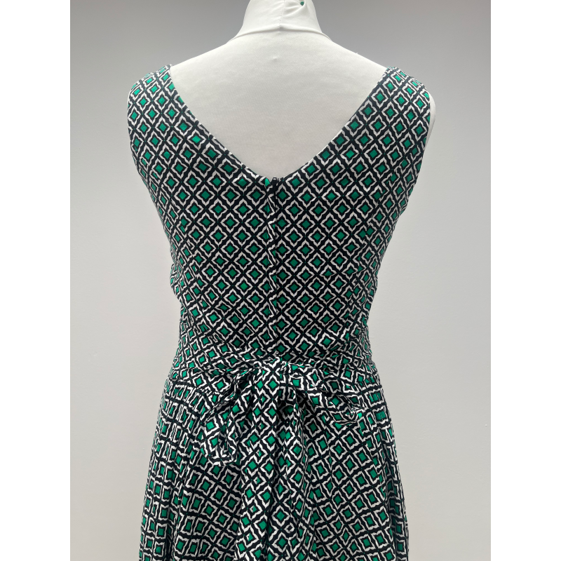Tea Dress - Retro Geometric Green (10), Lady V London