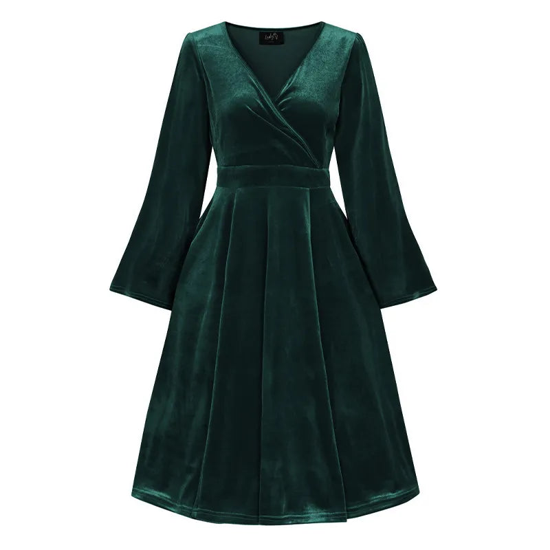 Zelda Dress - Emerald Velvet