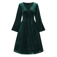 Thumbnail for Zelda Dress - Emerald Velvet