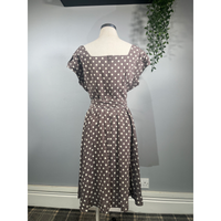 Thumbnail for Swing Dress - Mocha Polka (22), Lady V London