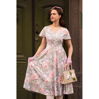 Thumbnail for Lyra - Short Sleeve Dress - Classic Sage Floral