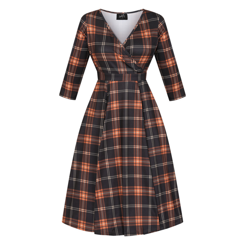 Lyra Dress - Fall Tartan, Lady V London