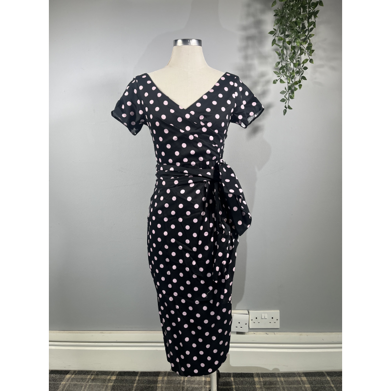 Lady V Dress - Black Polka (10), Lady V London