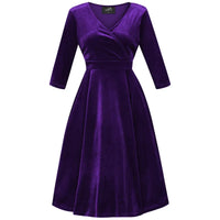 Thumbnail for Lyra  Dress - Purple Velvet