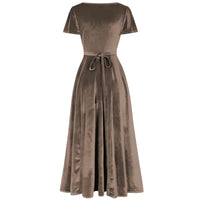 Thumbnail for Lyra Maxi Dress - Golden Mocha Velvet