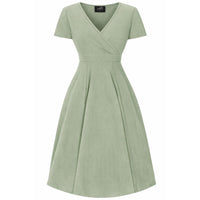 Thumbnail for Short Sleeve Lyra Dress - Sage