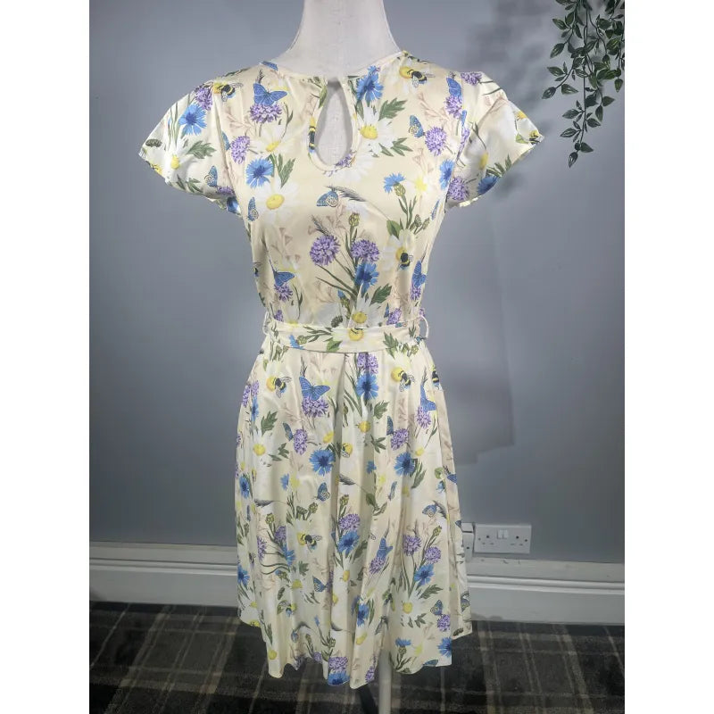 Keyhole Day Dress - Oh To Bee Daisies (12), Lady V London