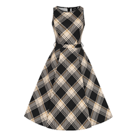 Thumbnail for Hepburn Dress - Dark Tartan