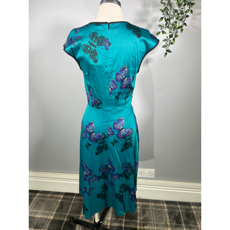 Isabella Dress - Teal Butterfly (10), Lady V London