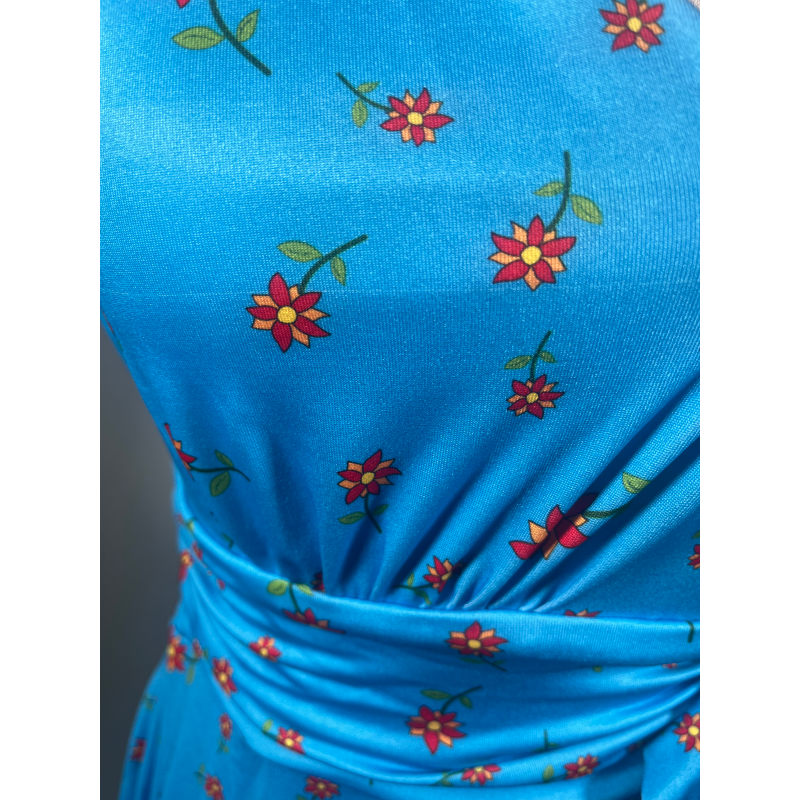 Arabella Dress - Red Flower Blue (08), Lady V London