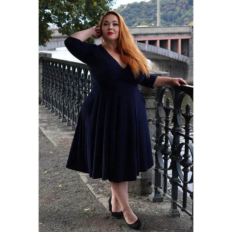 Lyra Dress - Navy Lady V London Lyra Dress - Navy Lady V London