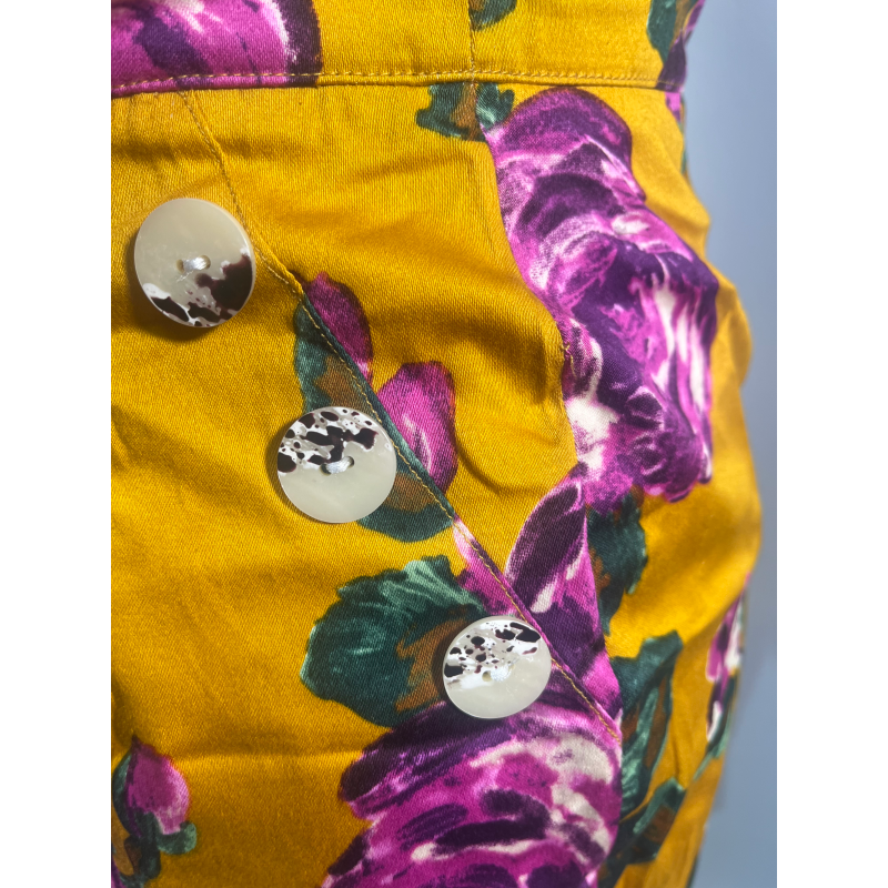 Lady V Skirt - Mustard Floral (10), Lady V London