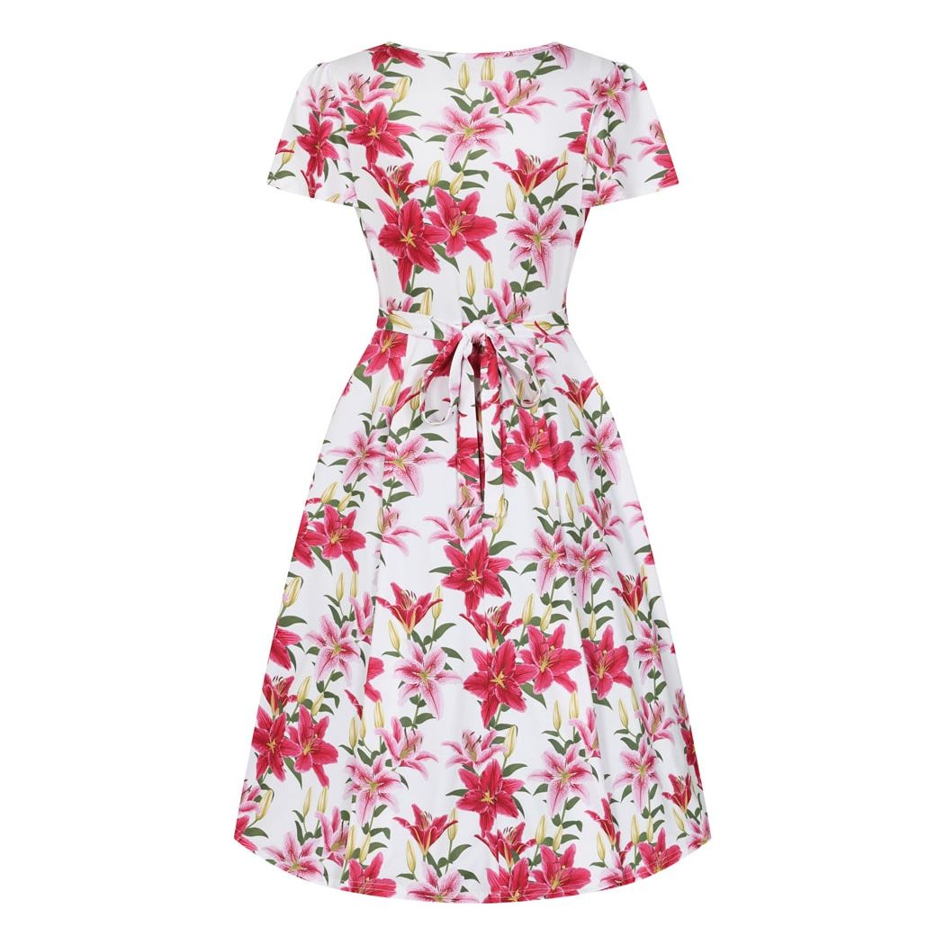 Lyra Dress - Lilies, Lady V London