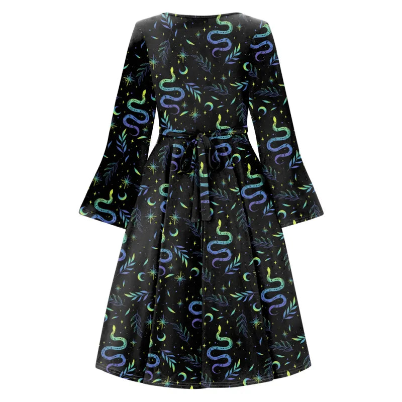 Zelda Dress - Blue Snake