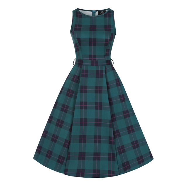 Hepburn Dress - Tartan, Lady V London