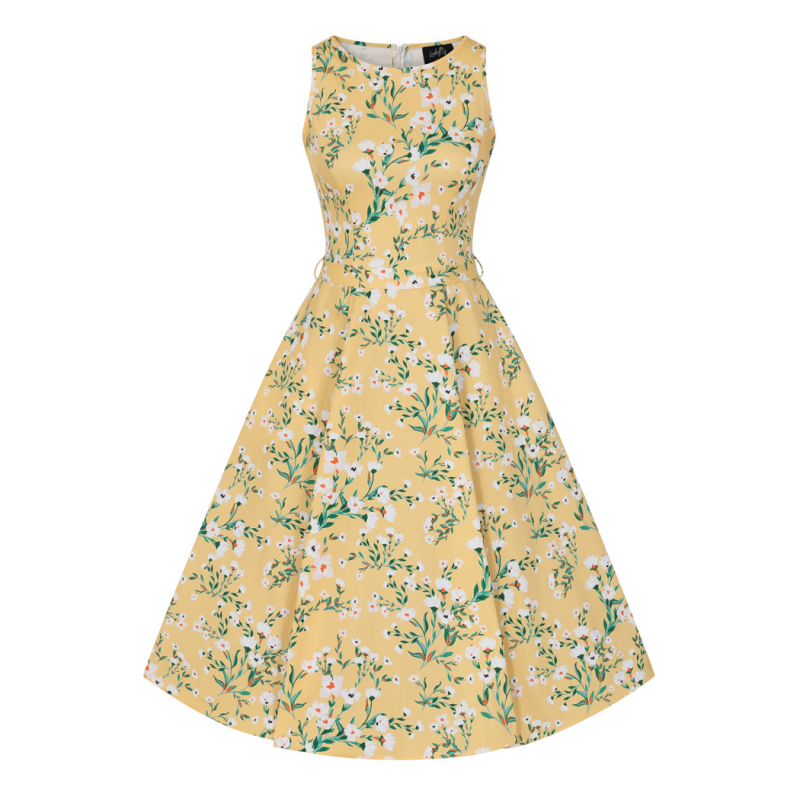 Hepburn Dress - Yellow Floral