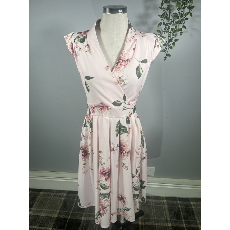 Eva Dress - Pretty Pink Peony (12), Lady V London