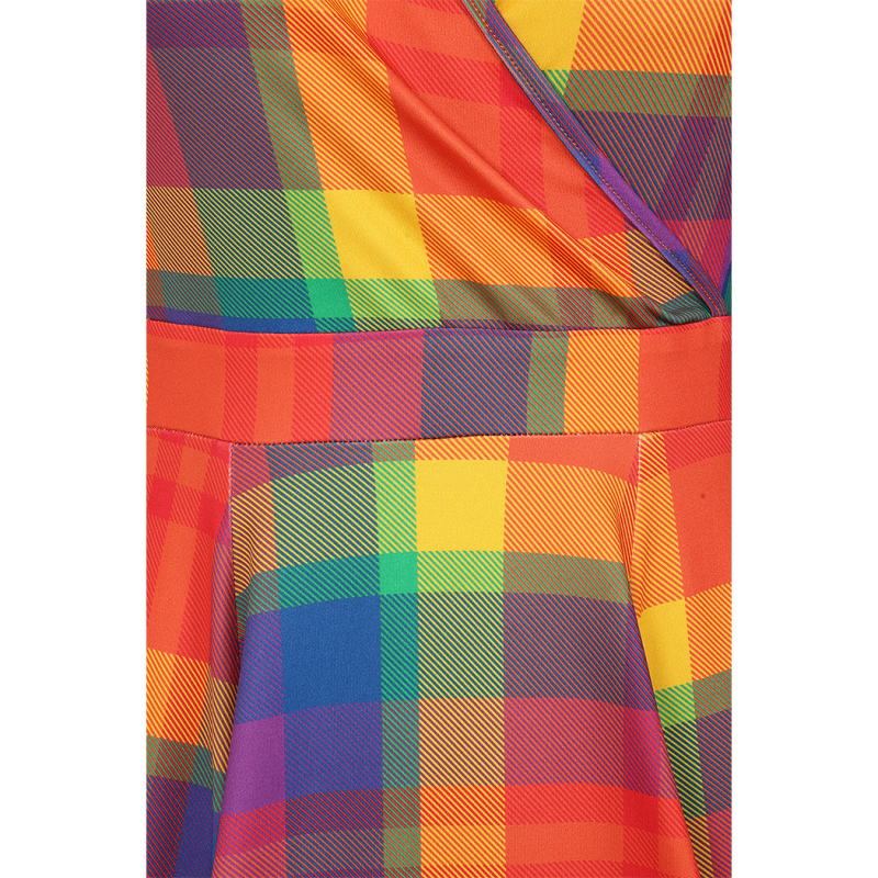 Lyra Dress - Rainbow Tartan