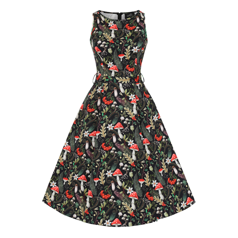 Hepburn Dress - Mushroom, Lady V London