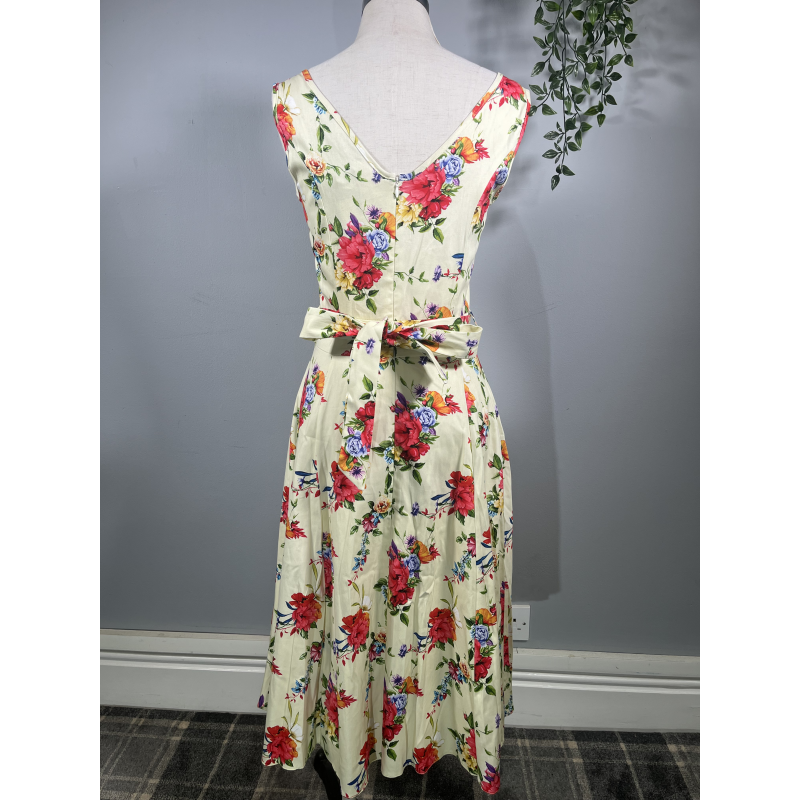 Lady V Dress - Pale Yellow Floral (10), Lady V London