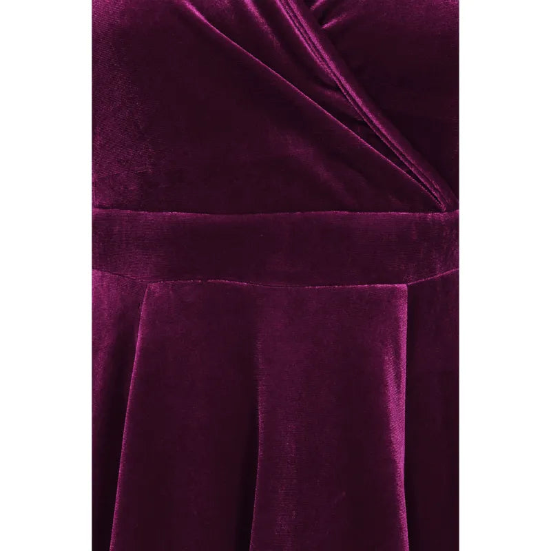 Zelda Dress - Plum Velvet, Lady V London