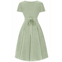 Thumbnail for Short Sleeve Lyra Dress - Sage