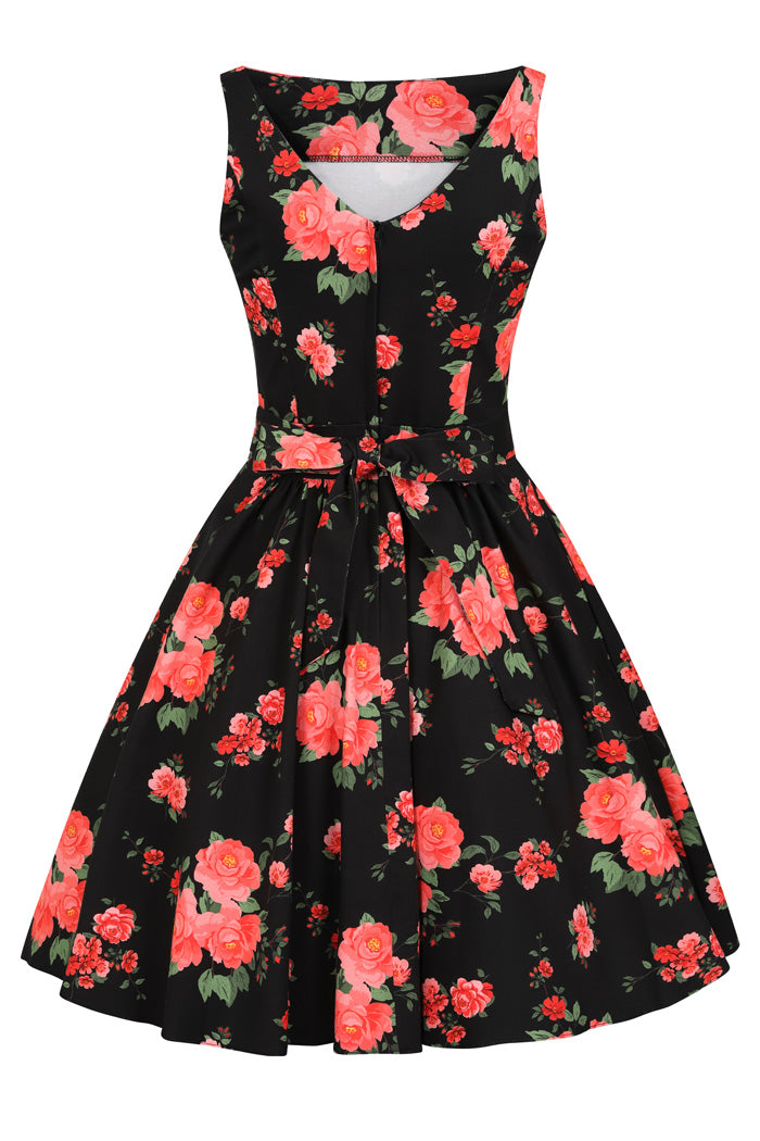 Tea Dress - Red Floral, Lady V London