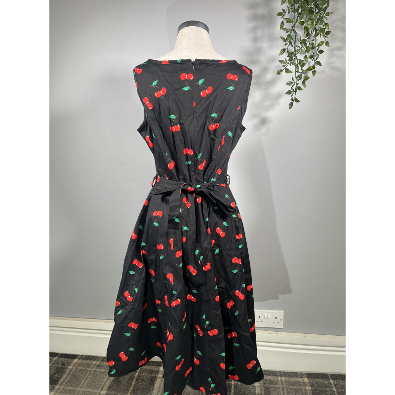 Hepburn Dress - Rockabilly Cherry (16), Lady V London