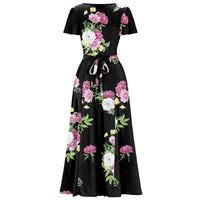 Thumbnail for Lyra Maxi Dress - Summer Floral On Black