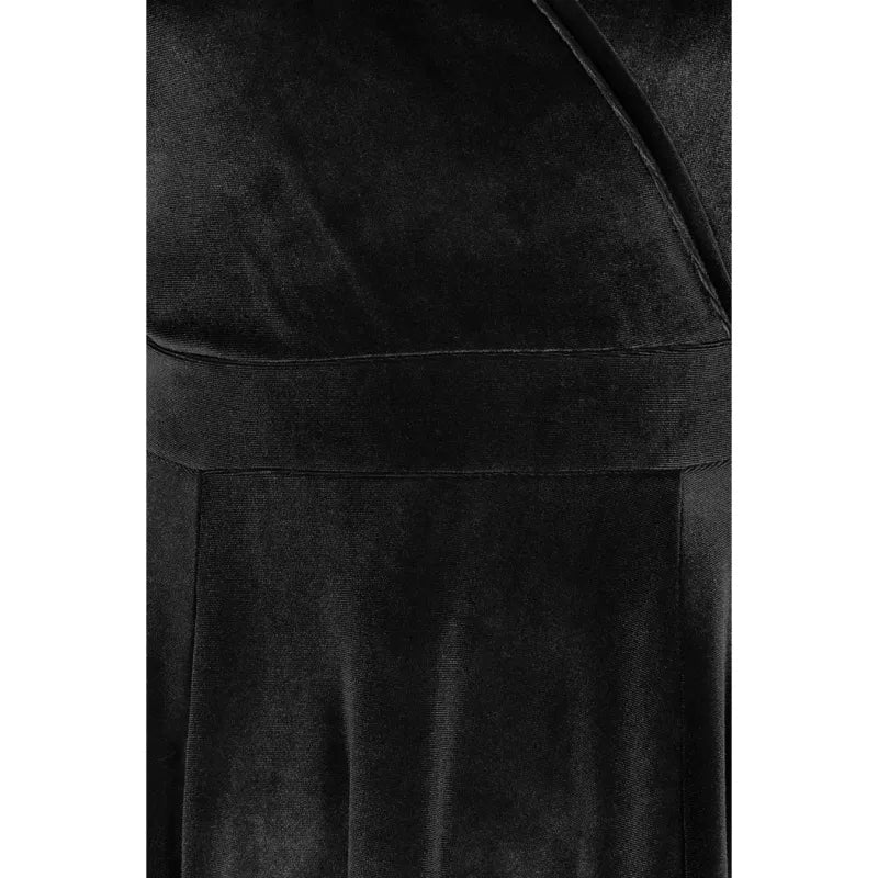 Lyra Maxi Velvet GRS Dress - Black Velvet, Lady V London