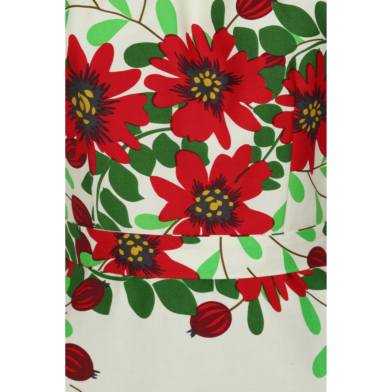 Day Dress - Red Floral Border