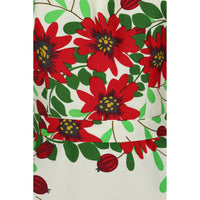 Thumbnail for Day Dress - Red Floral Border