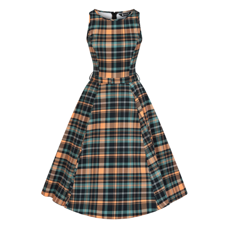 Hepburn Dress - Autumn Tartan