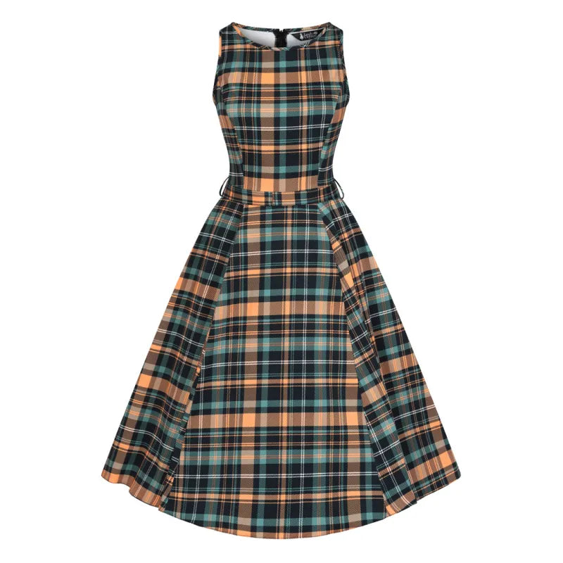 Hepburn Dress - Autumn Tartan