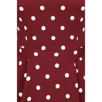 Thumbnail for Hepburn Dress - Deep Red Polka Dot, Lady V London