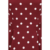 Thumbnail for Hepburn Dress - Deep Red Polka Dot, Lady V London