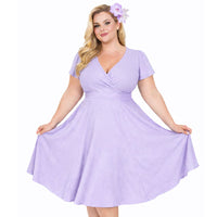 Thumbnail for Short Sleeve Lyra Dress - Lilac