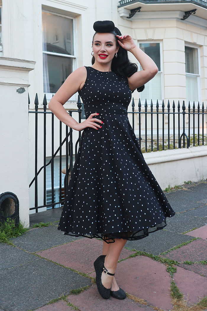 Hepburn Dress - Twinkle Stars, Lady V London