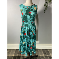 Thumbnail for Hepburn Dress - Teal Hummingbird (10), Lady V London