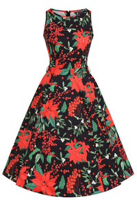 Thumbnail for Hepburn Dress - Poinsettia, Lady V London