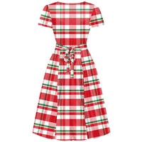 Thumbnail for Lyra Dress - Candy Cane Tartan